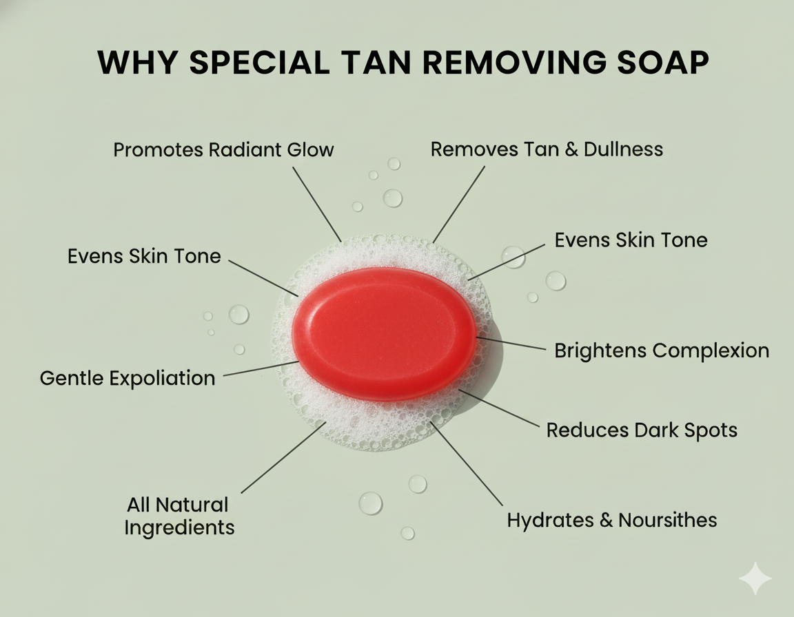 Skin Tanning Soap - Wine Glow Tan-Removal Soap 100gm